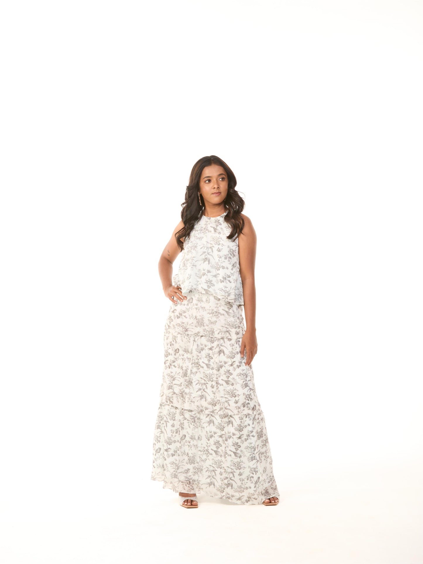 Printed Ruffle Co-Ord Set
