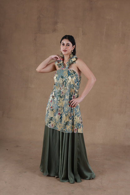 Golden Olive Crush Dress
