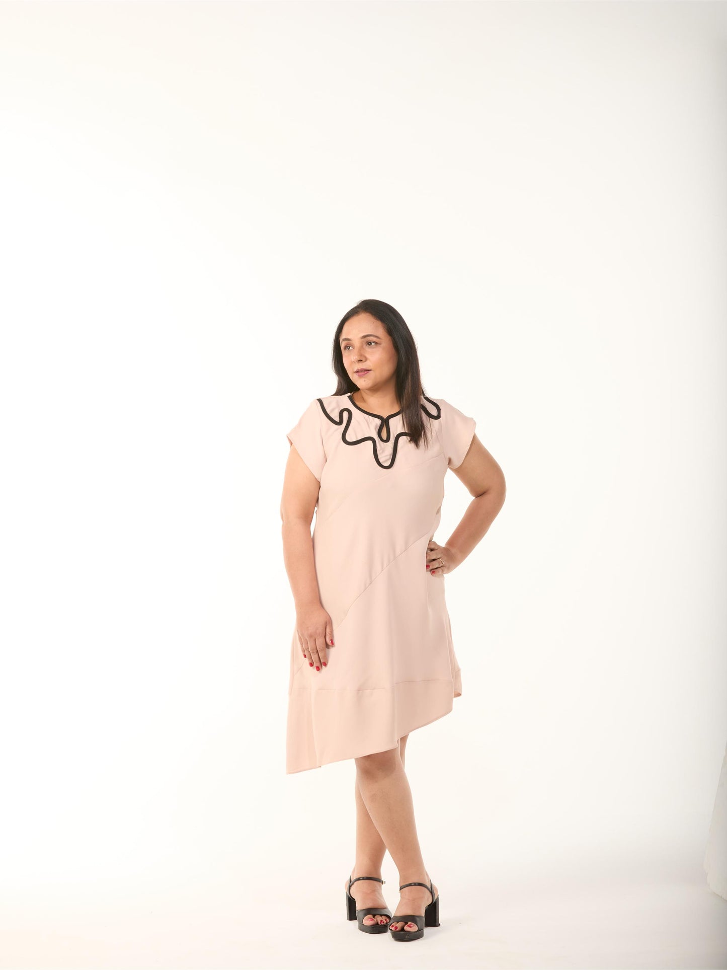 Beige Beading Dress